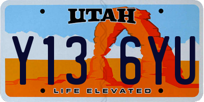 UT license plate Y136YU