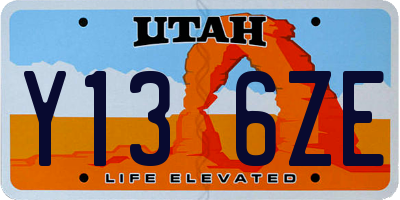 UT license plate Y136ZE