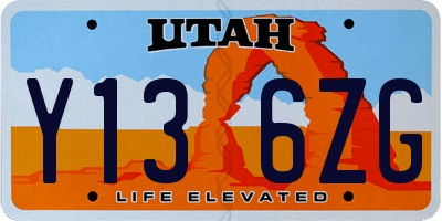 UT license plate Y136ZG