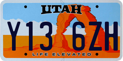 UT license plate Y136ZH