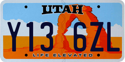 UT license plate Y136ZL