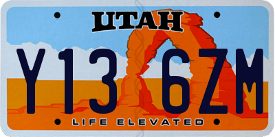 UT license plate Y136ZM