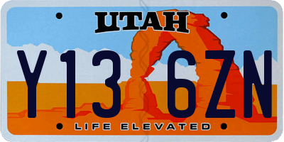 UT license plate Y136ZN