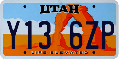 UT license plate Y136ZP