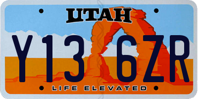 UT license plate Y136ZR