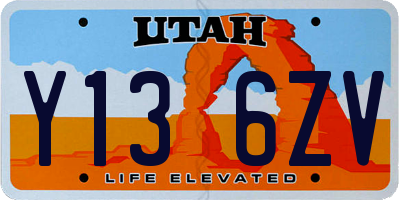 UT license plate Y136ZV