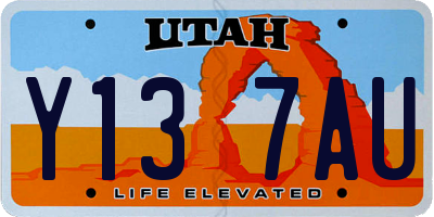 UT license plate Y137AU
