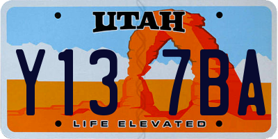 UT license plate Y137BA
