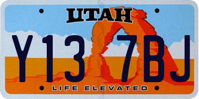 UT license plate Y137BJ