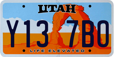 UT license plate Y137BO