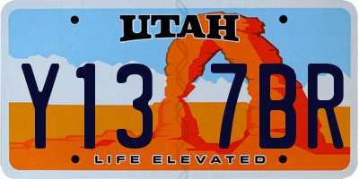 UT license plate Y137BR
