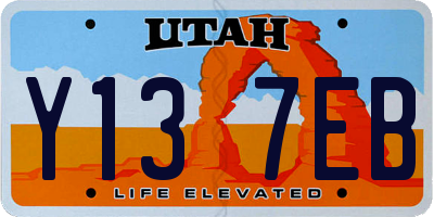 UT license plate Y137EB