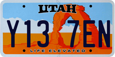 UT license plate Y137EN