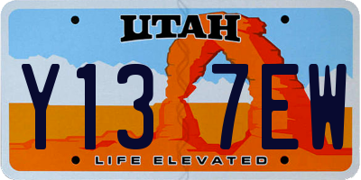 UT license plate Y137EW