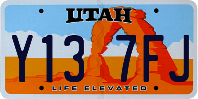 UT license plate Y137FJ