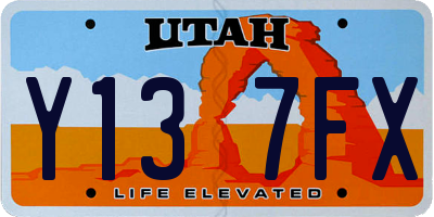 UT license plate Y137FX