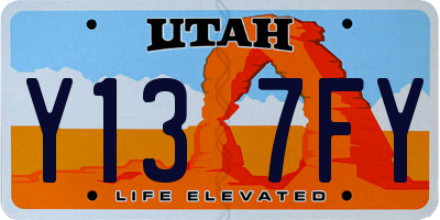UT license plate Y137FY