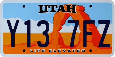UT license plate Y137FZ