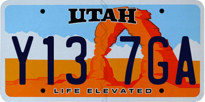 UT license plate Y137GA