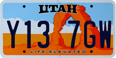 UT license plate Y137GW