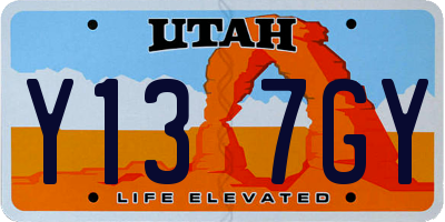 UT license plate Y137GY