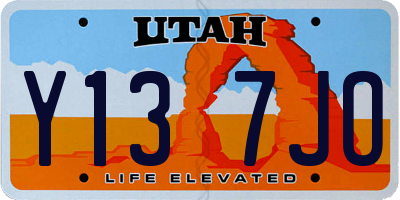 UT license plate Y137JO