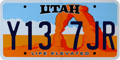 UT license plate Y137JR
