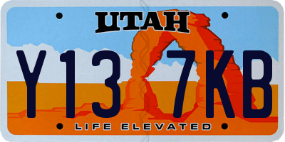 UT license plate Y137KB