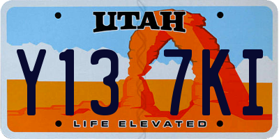UT license plate Y137KI