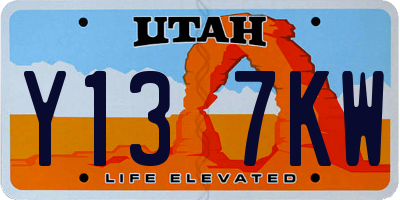 UT license plate Y137KW