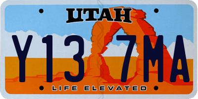 UT license plate Y137MA