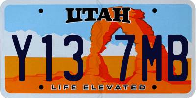 UT license plate Y137MB