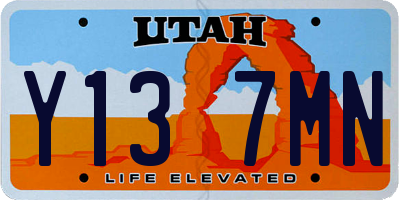 UT license plate Y137MN