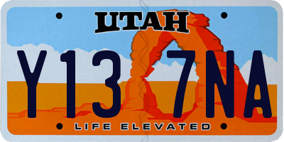 UT license plate Y137NA