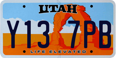 UT license plate Y137PB