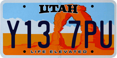 UT license plate Y137PU
