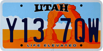 UT license plate Y137QW