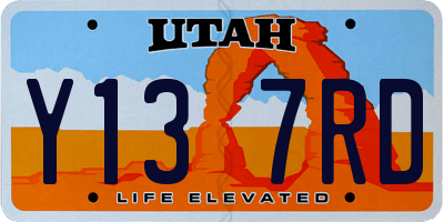 UT license plate Y137RD