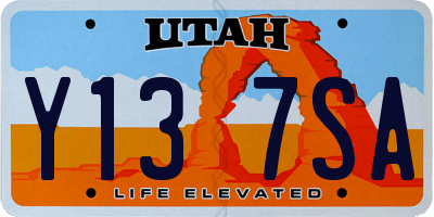 UT license plate Y137SA