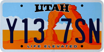 UT license plate Y137SN