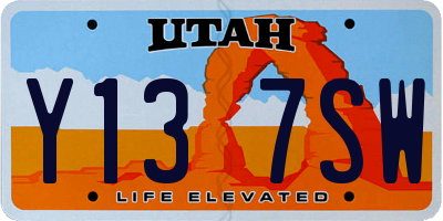 UT license plate Y137SW