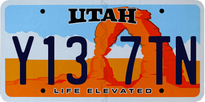 UT license plate Y137TN