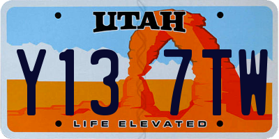 UT license plate Y137TW