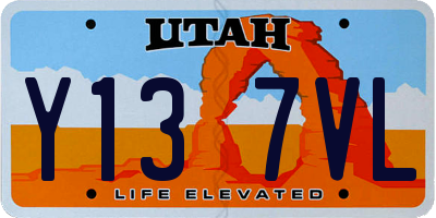 UT license plate Y137VL
