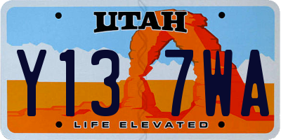 UT license plate Y137WA