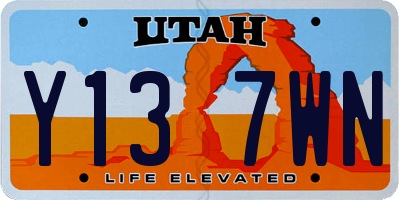 UT license plate Y137WN