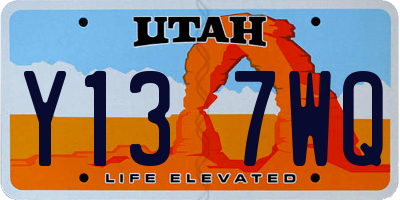 UT license plate Y137WQ