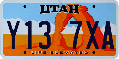 UT license plate Y137XA