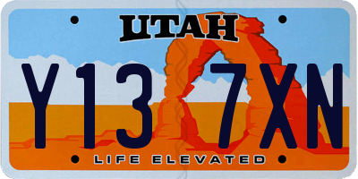 UT license plate Y137XN