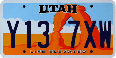 UT license plate Y137XW